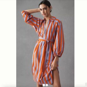 NWT Essentiel Antwerp Dripe Striped Zip-Up Shirt Dress